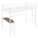 preview thumbnail 14 of 13, Twin Loft Bed with Built-in Desk and Guardrails, White