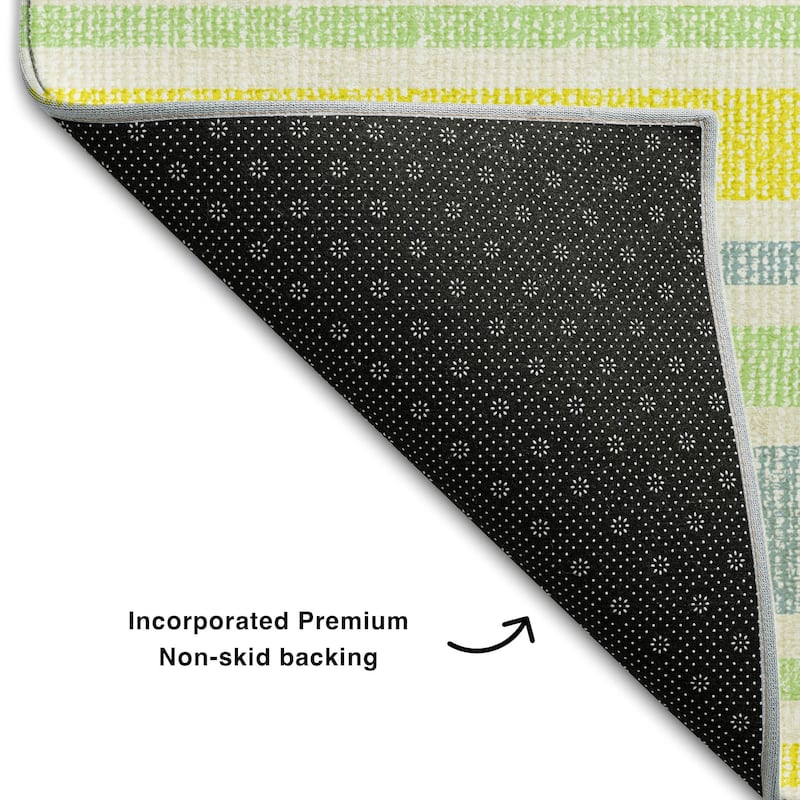 Premium Washable Super Soft Modern Cabana Stripe Mayfield Rug