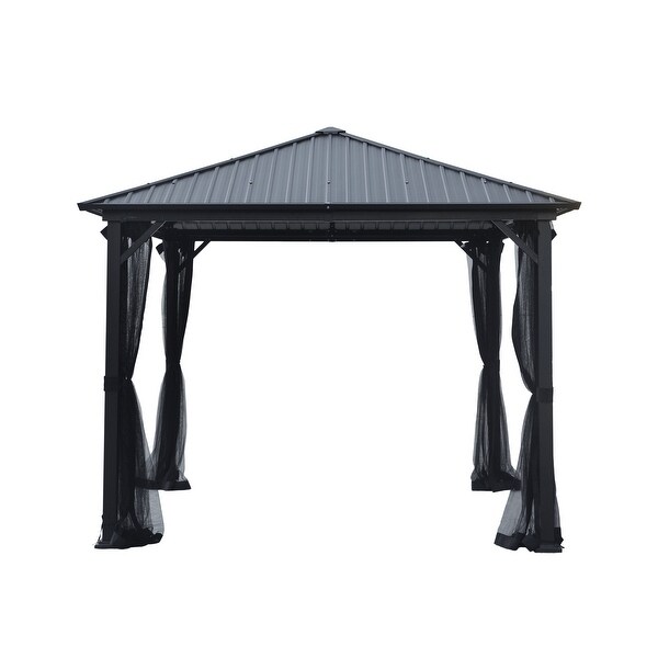 Pablo 10-foot Square Hardtop Aluminum Gazebo by Christopher Knight Home. Opens flyout.