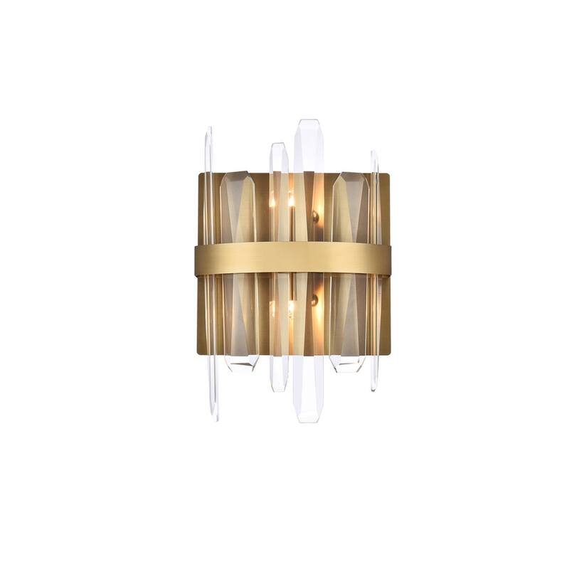 Indigo Home 8 inch crystal bath sconce - Satin Gold