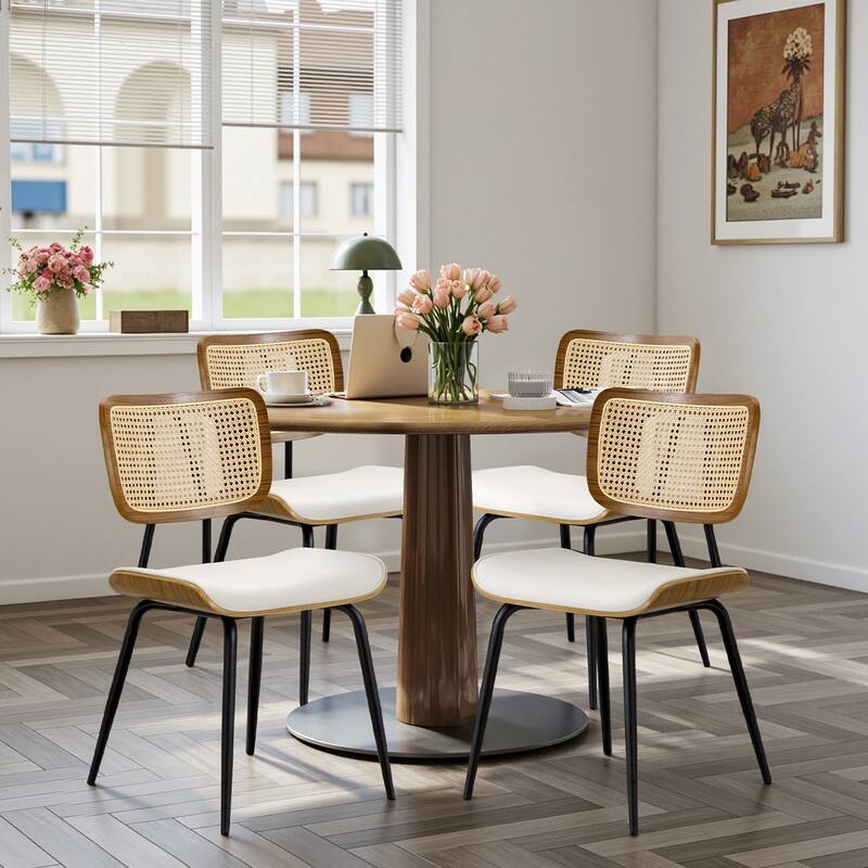 Faux Leather Upholstered Dining Chairs Set of 2/4 - 33.5"H x 19.3"W x 23"D