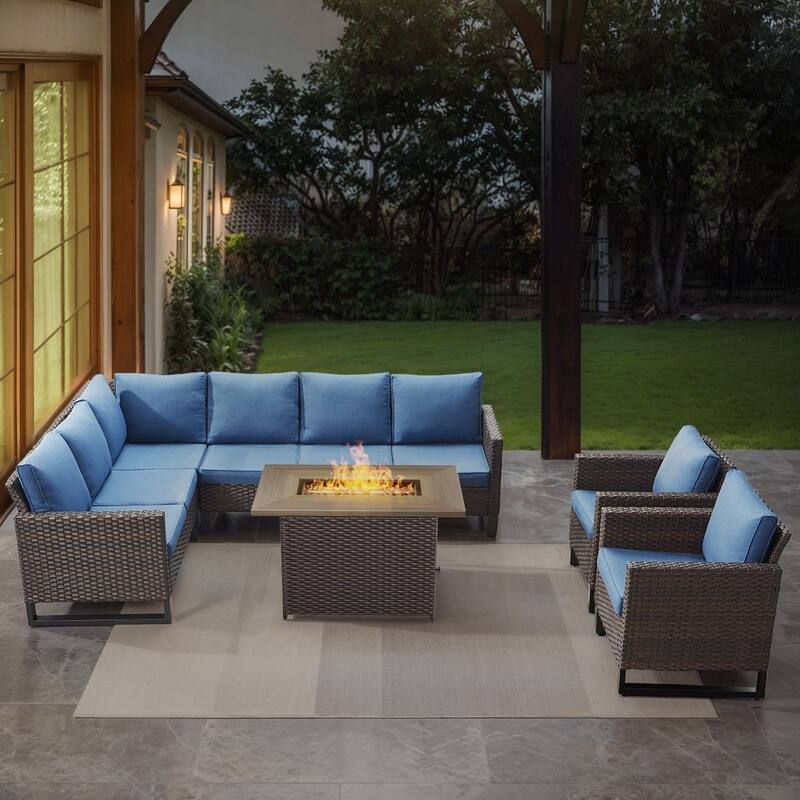 Gymojoy L-Shaped Outdoor Corner Sectional Sofa 6-seats Couch Conversation Set