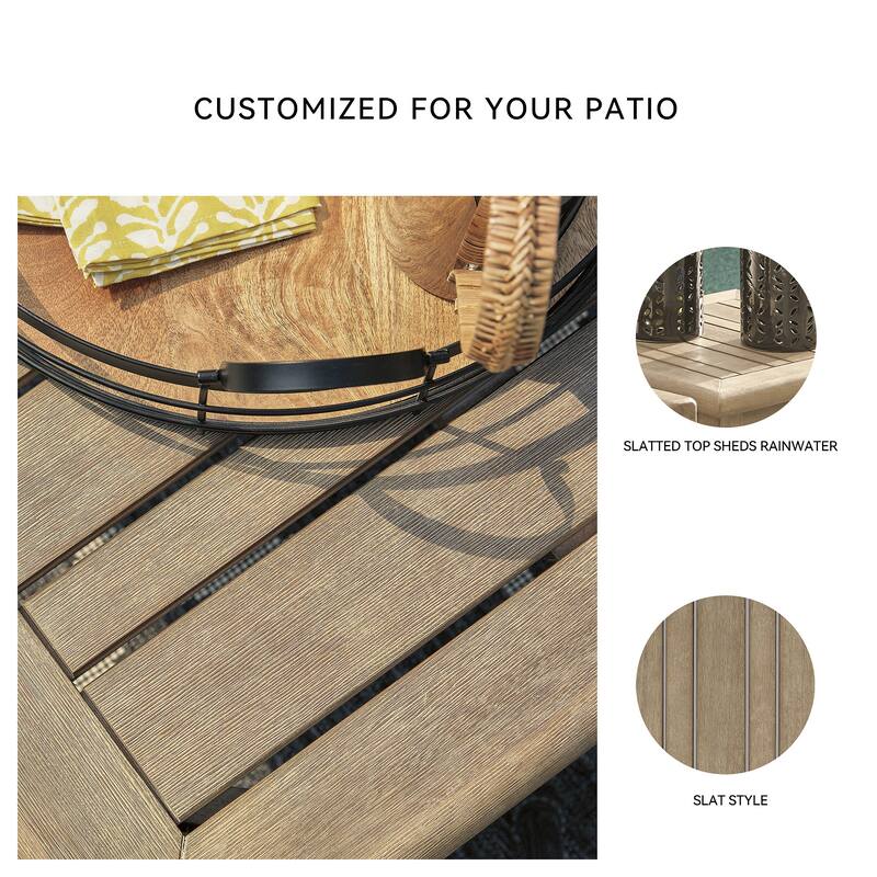 Signature Design by Ashley Gerianne Outdoor Brown Rectangular Cocktail Table - 50" W x 26" D x 18.63" H