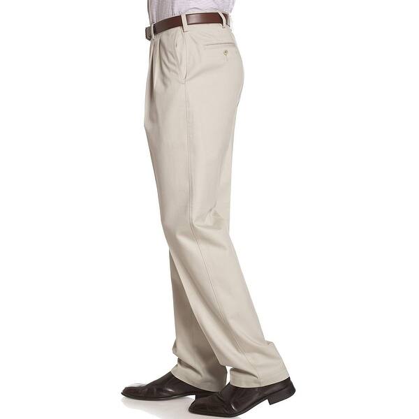 Shop Savane Mens Pants Beige Size 38x36 Double Pleated Comfort