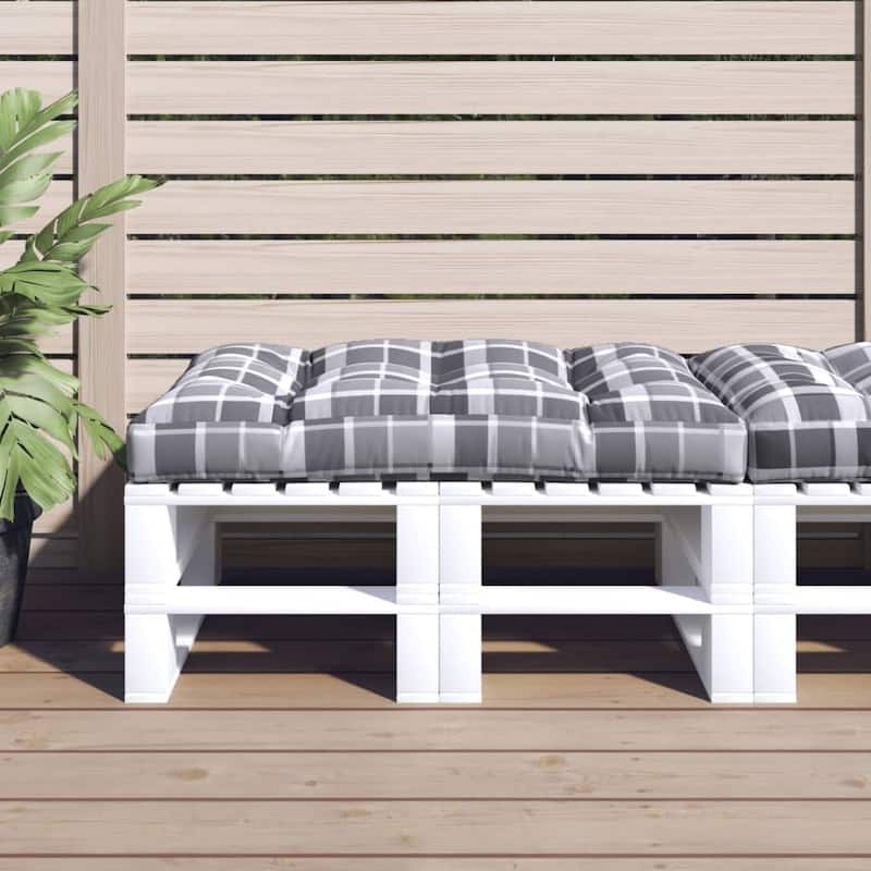 vidaXL Chair Cushion Outdoor Patio Pallet Seat Cushion Sofa Chair Pad Fabric - Gray check