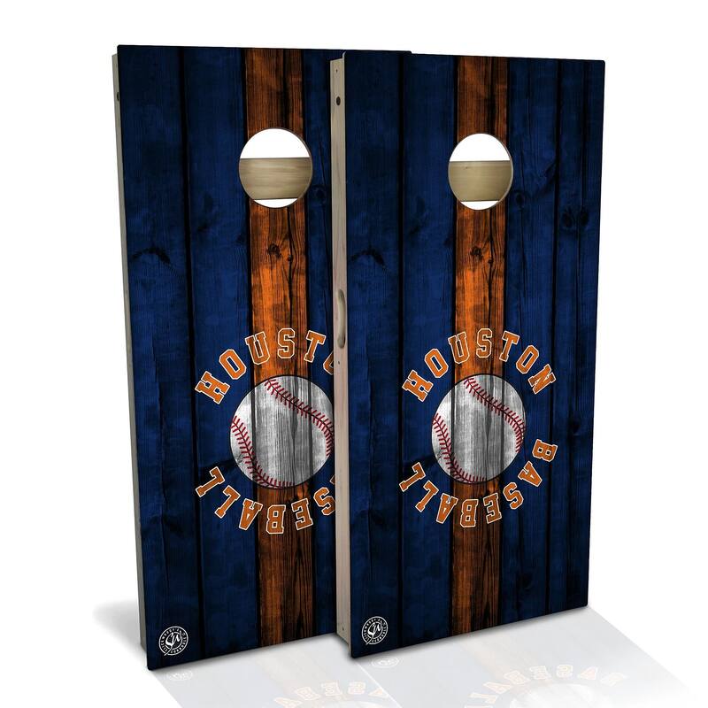 Houston Baseball Outdoor Cornhole Board Set - Backyard 2x4 - NO Accessories