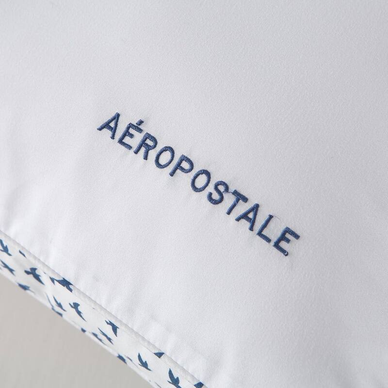 Aeropostale Seagulls Bed Pillows, 2 Pack with Printed Gusset