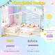 preview thumbnail 9 of 18, L-Shaped Double Twin House Platform Beds with Full-Length Guardrails and Decorative Window