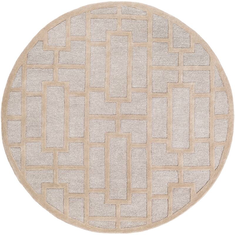 Livabliss Modern & Contemporary Arise Geometric Area Rug - 6' x 6' Round - Beige