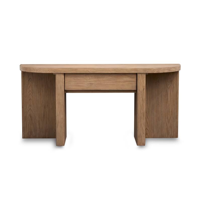 Magnussen Home Hayden Golden Oat Demilune Sofa Table - 60''W x 17''D x 28''H