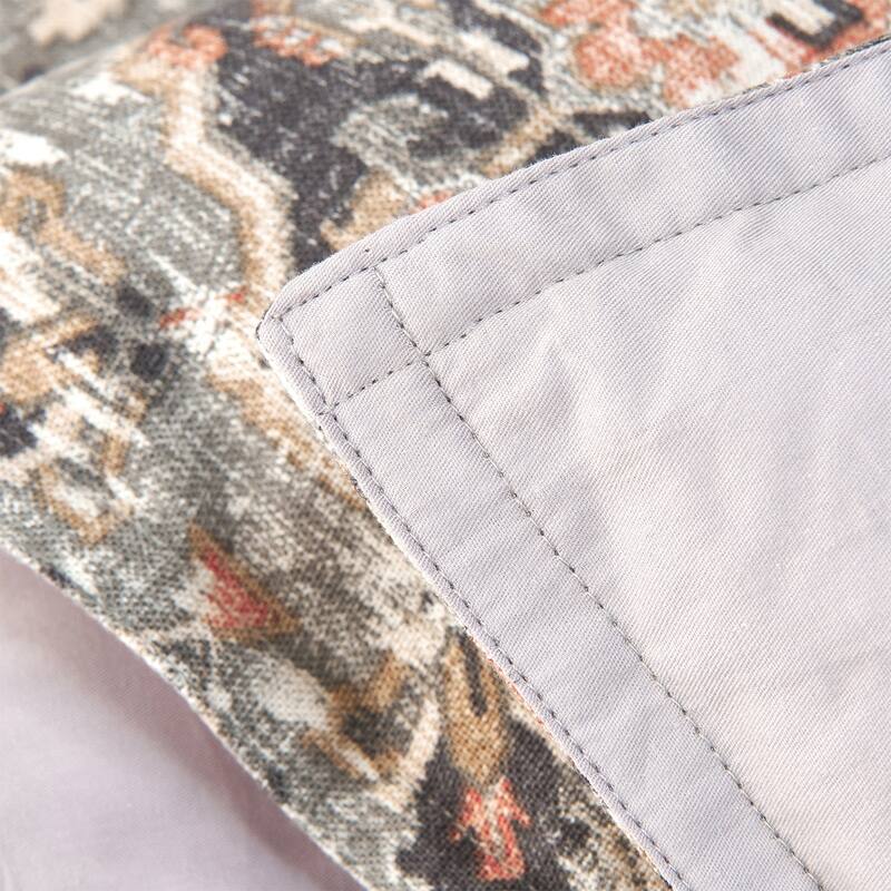 HiEnd Accents Carmen Taupe Linen Medallion Vintage Kilim Modern Rustic 3 Piece Comforter Set