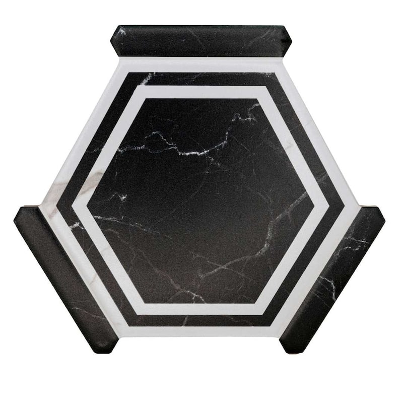 Kykuit 8.6x9.8 Satin Porcelain Hexagon Tile - Floor, Wall, Backsplash
