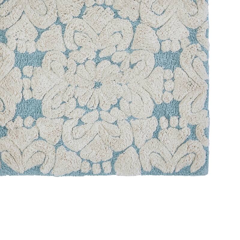 Better Trends 100% Cotton Soft & Super Absorbent Bathroom Rugs - Medallion Collection Non-Skid Latex Machine Washable Bath Mats