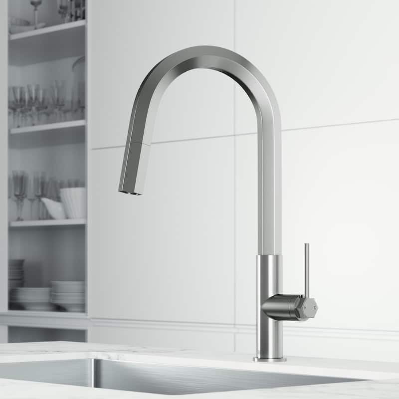 VIGO Hart Hexad 18" H Single Handle Pull-Down Kitchen Faucet