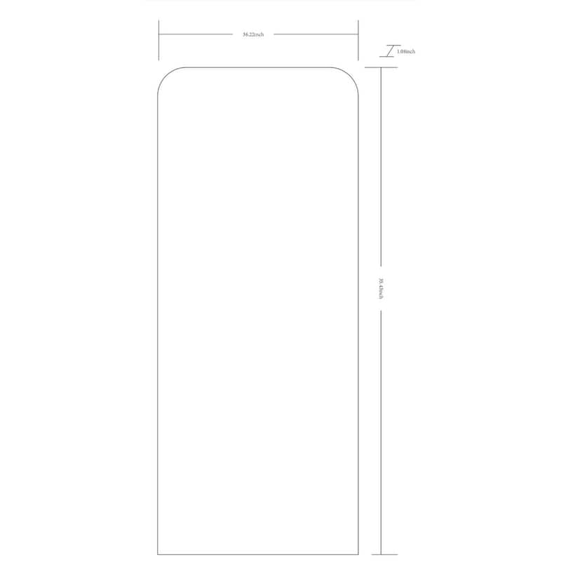 Livabliss Aranya Modern Aluminum Full Length Squared Arch Mirror - 28"H x 67"W x 1.1"D