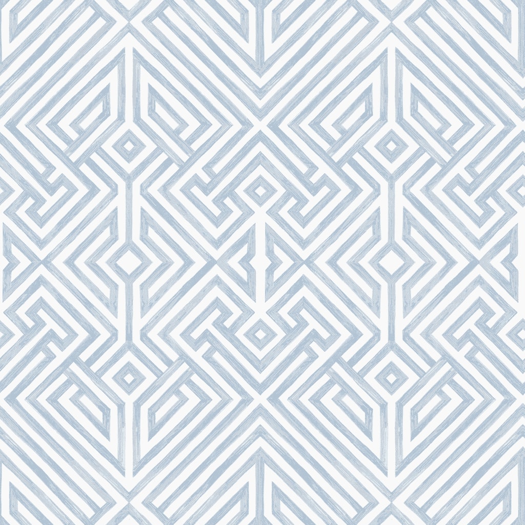 A-Street Prints Lyon Blue Geometric Key Wallpaper