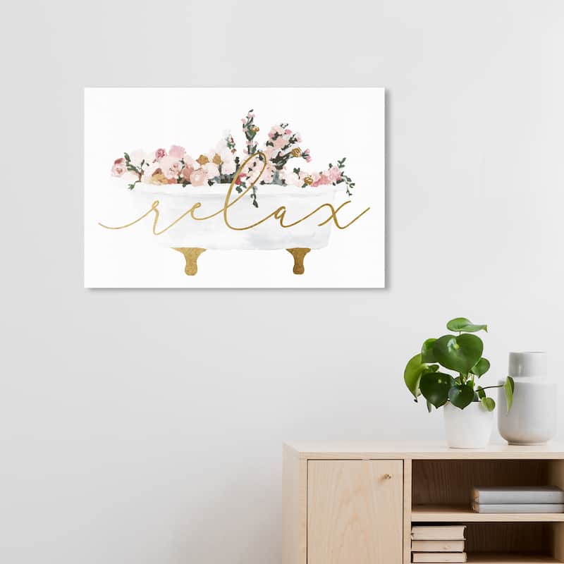 Wynwood Studio Canvas Floral and Botanical Relax White and Modern & Contemporary Wall Art Canvas Print - 20 x 30