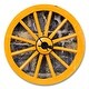 preview thumbnail 2 of 8, Designart 'Yellow wooden Wagon Wheel Country' Oversized Farmhouse Wall CLock