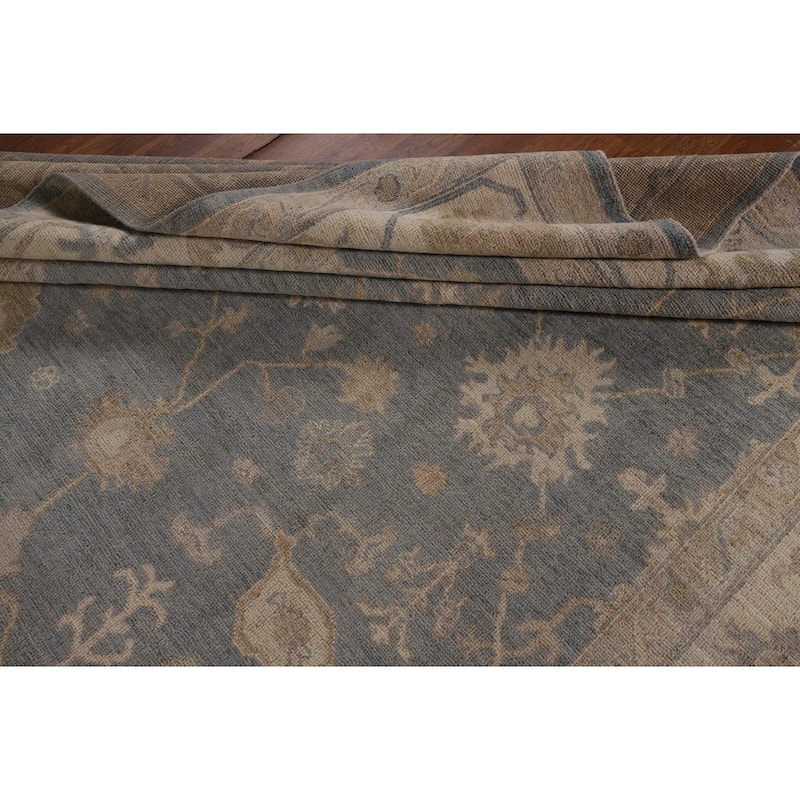 Floral Oushak Turkish Area Rug Handmade Wool Carpet - 8'1"x 9'10"