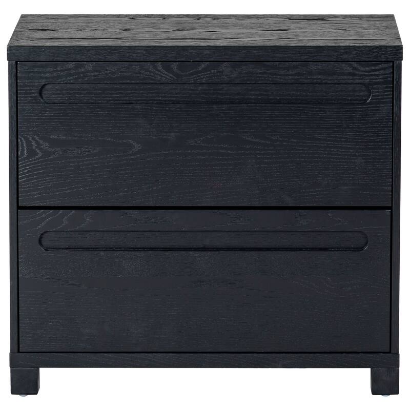 SAFAVIEH Couture Tobiette 2 Drawer Wood Nightstand - Black