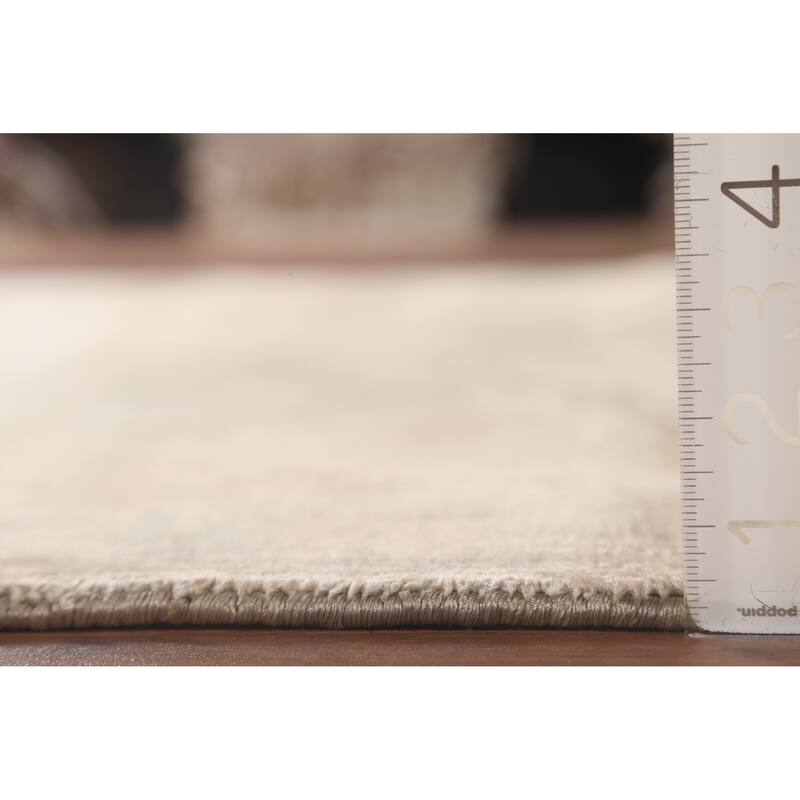 Yellow Abstract Modern Area Rug Handmade Wool Carpet - 5'8"x 7'11"