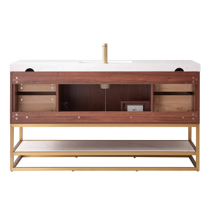 Mahon Single Bath Vanity with Composite Stone Top without Mirror