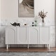 preview thumbnail 2 of 11, 63.2"W Bookcase Credenza Sideboard Buffet with Drawer & Pop-Up Doors