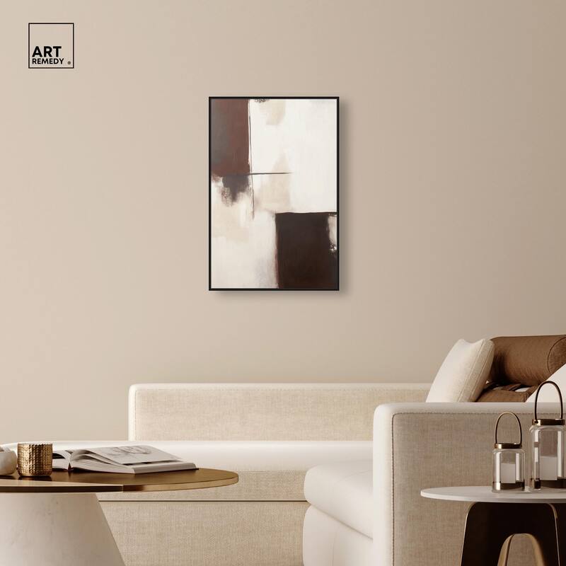 Burgundy and Beige Canvas by Art Remedy