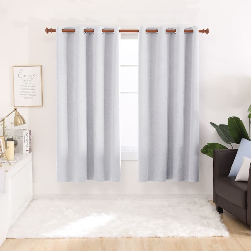 Deconovo Total Blackout Faux Linen Curtains 2 Panels