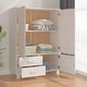 preview thumbnail 4 of 7, vidaXL Wardrobe HAMAR White 39"x17.7"x53.9" Solid Wood Pine - 39" x 17.7" x 53.9"
