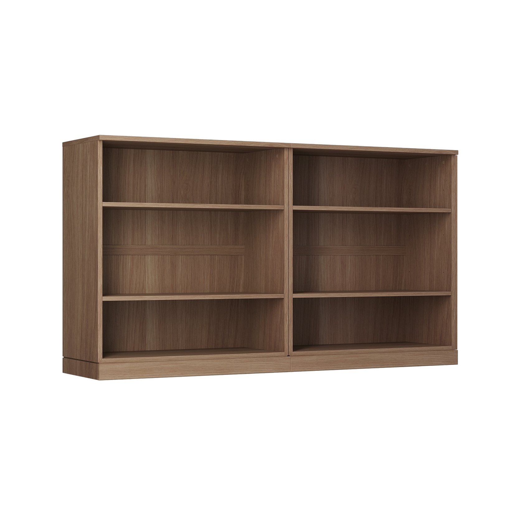 Palace Imports Premium 100% Solid European Oak Hardwood 6-Shelf Modular Bookcase - 64" Wide, 35.75" Tall
