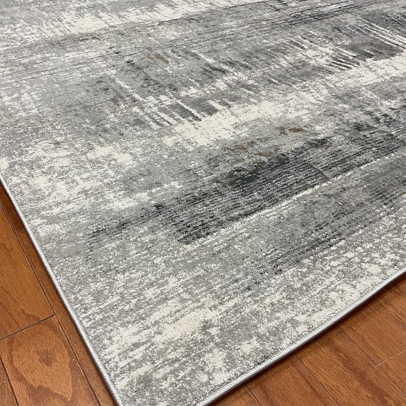 HERAT ORIENTAL Turkish Modern Erased Design Wool & Silk Rug - 5'3" x 7'7"
