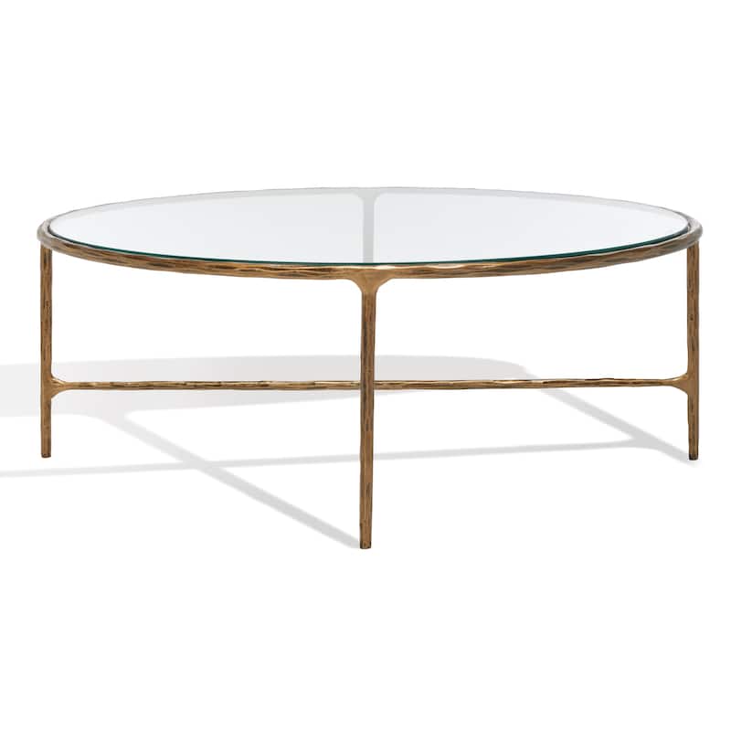 SAFAVIEH Couture Kathleen Oval Metal Coffee Table - 40 In W x 30 In D x 15 In H - 40"W x 30"D x 15"H