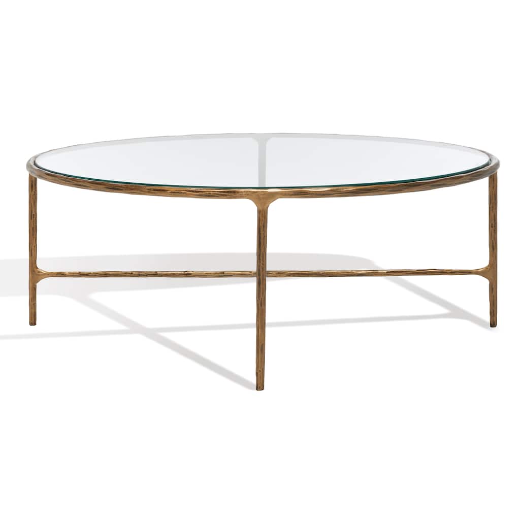 SAFAVIEH Couture Kathleen Oval Metal Coffee Table - 40 In W x 30 In D x 15 In H - 40"W x 30"D x 15"H