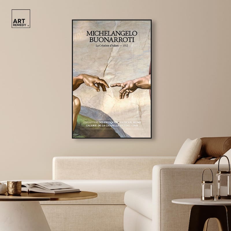 Touching Fingers Canvas by Art Remedy