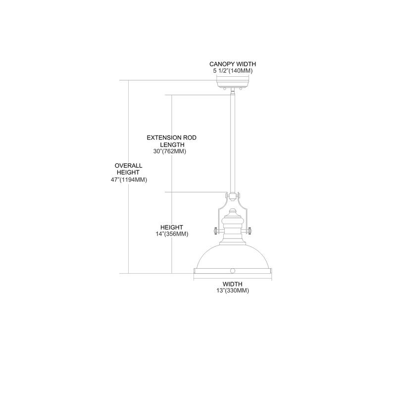 Elk Home Chadwick Oiled Bronze With Metal Shade 1 Light Pendant