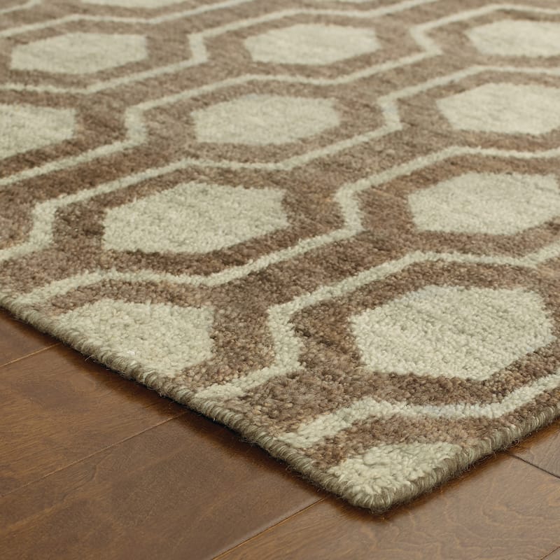 Vista Home Handmade Wool Geometric Odgee Trellis Area Rug