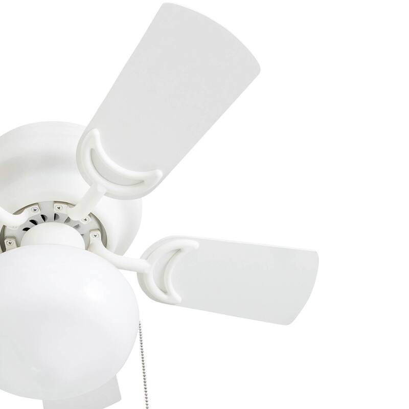 28" Prominence Home Hero White LED Indoor Ceiling Fan with Pull Chain