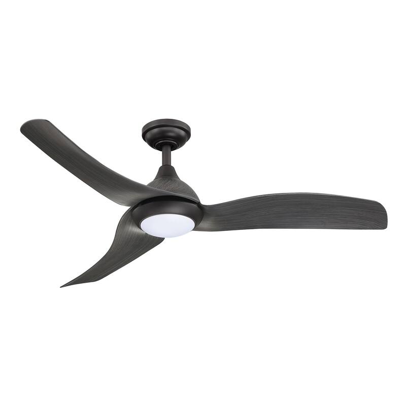 52" Modern Grey 3-Blade Propeller Ceiling Fan with Light and Remote
