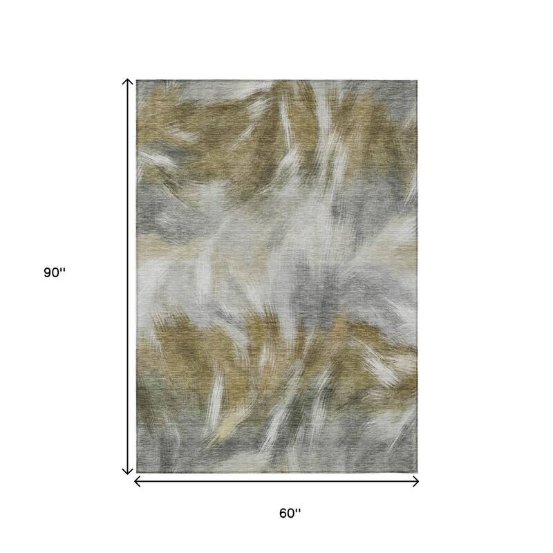 HomeRoots Abstract Transitional Rectangle Outdoor Rug