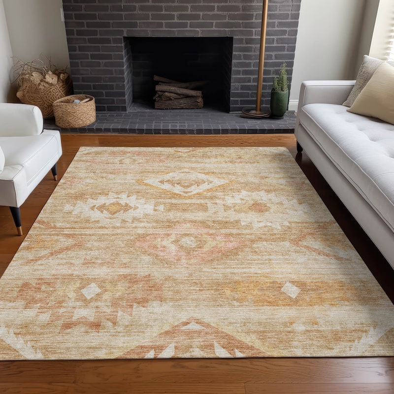 Premium Washable Super Soft Tribal Boho Mayfield Rug - Copper - 2' 6" x 3' 10" - Rectangle