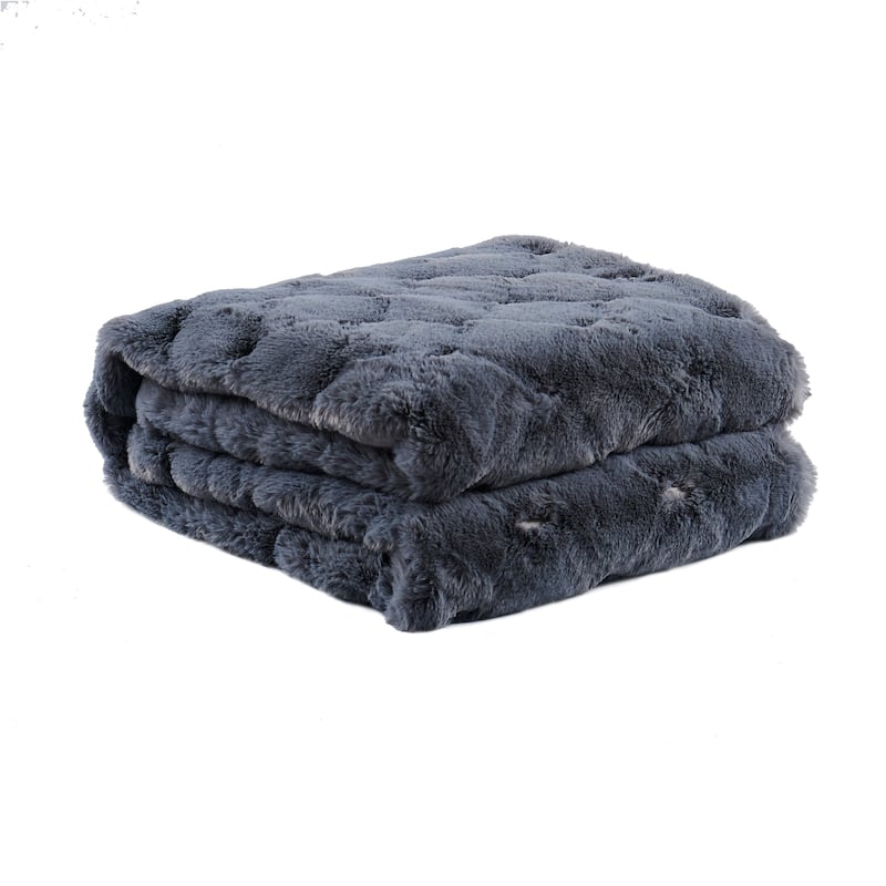 Christmas jacquard imitativerabbit fauxfur throw 50"x60"
