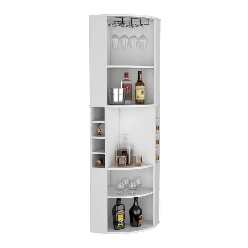 Hasselt Kitchen Pantry, Double Door, Six Shelves -Light Pine
