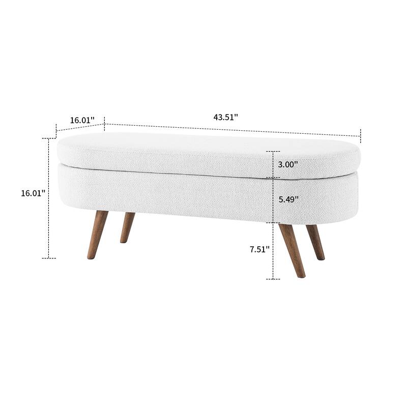 Modern Minimalist Linen Fabric Upholstered Storage Bench with Flip Top