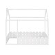 preview thumbnail 4 of 60, Kids Wood Bed, House Bed Frame with Fence-Shaped Guardrails for Teens Girls Boys, Slats are not Included