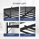 preview thumbnail 5 of 4, Black Queen Metal Loft Bed with LED Lights,Charging Station,Safety Guardrail and Ladder