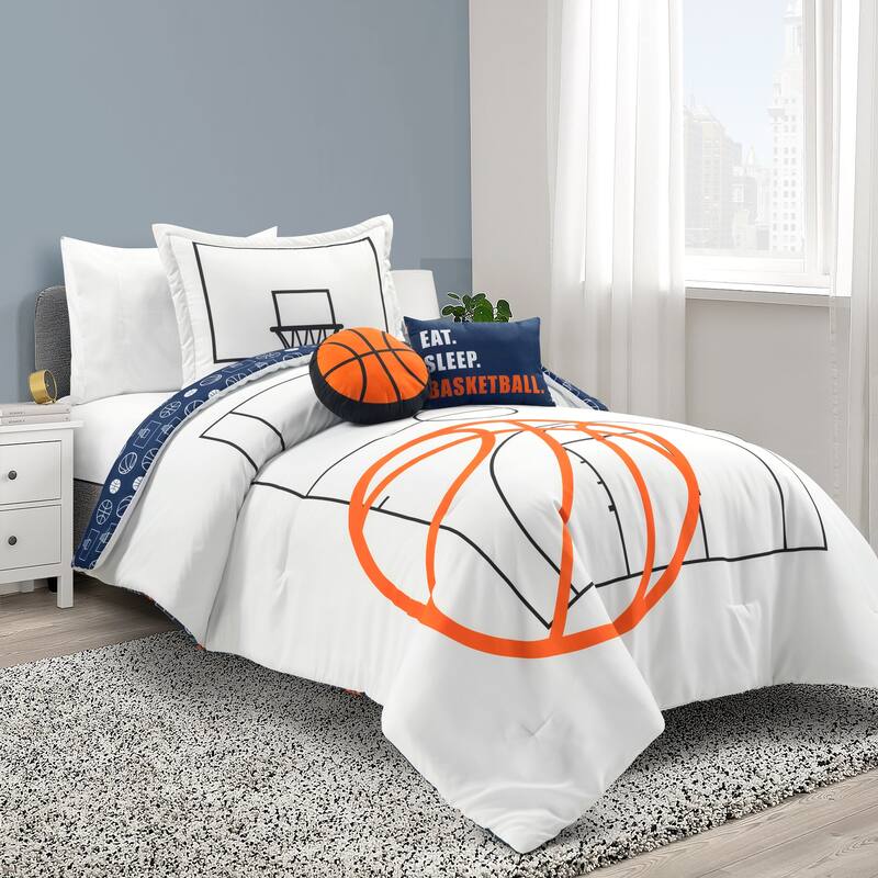 Lush Decor Basketball Game Reversible Oversized Comforter Set