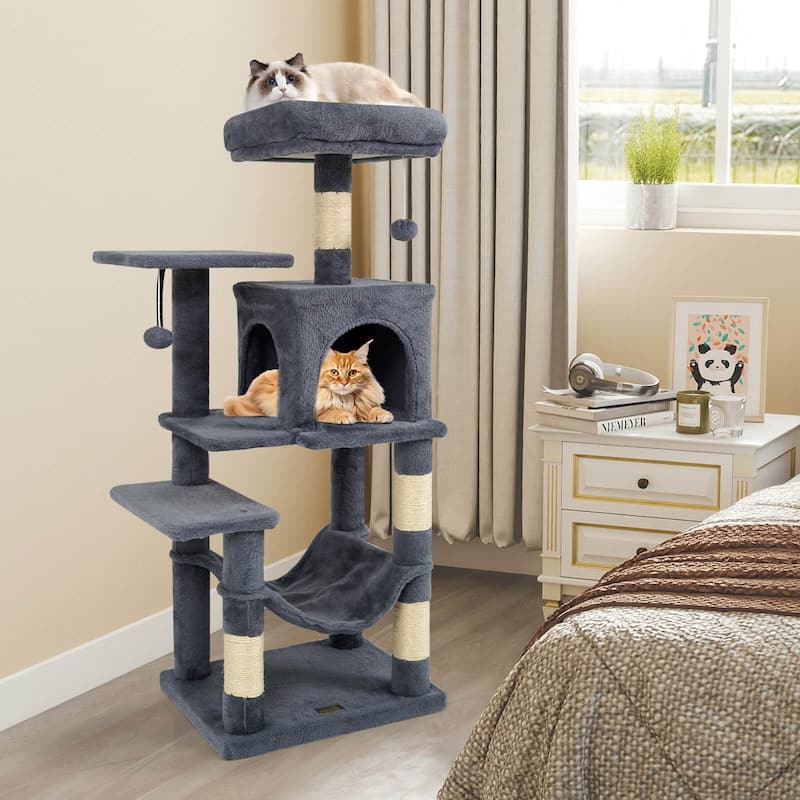 Costway 44” Tall Multi-level Cat Tree with Cushion Top Perch, - See Details