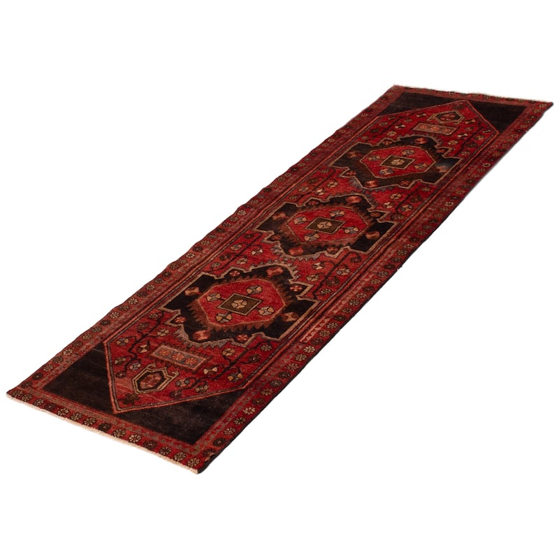 ECARPETGALLERY Hand-knotted Andelz Red Wool Rug - 3'1 x 9'7