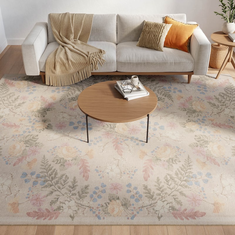 Nourison Botanical Washables Indoor only Floral Patterned Area Rug